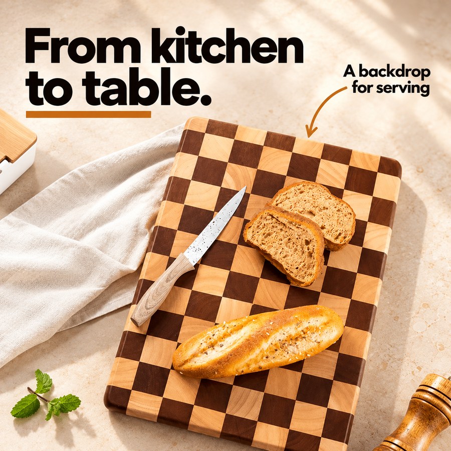From kitchen to table. A backdrop for serving