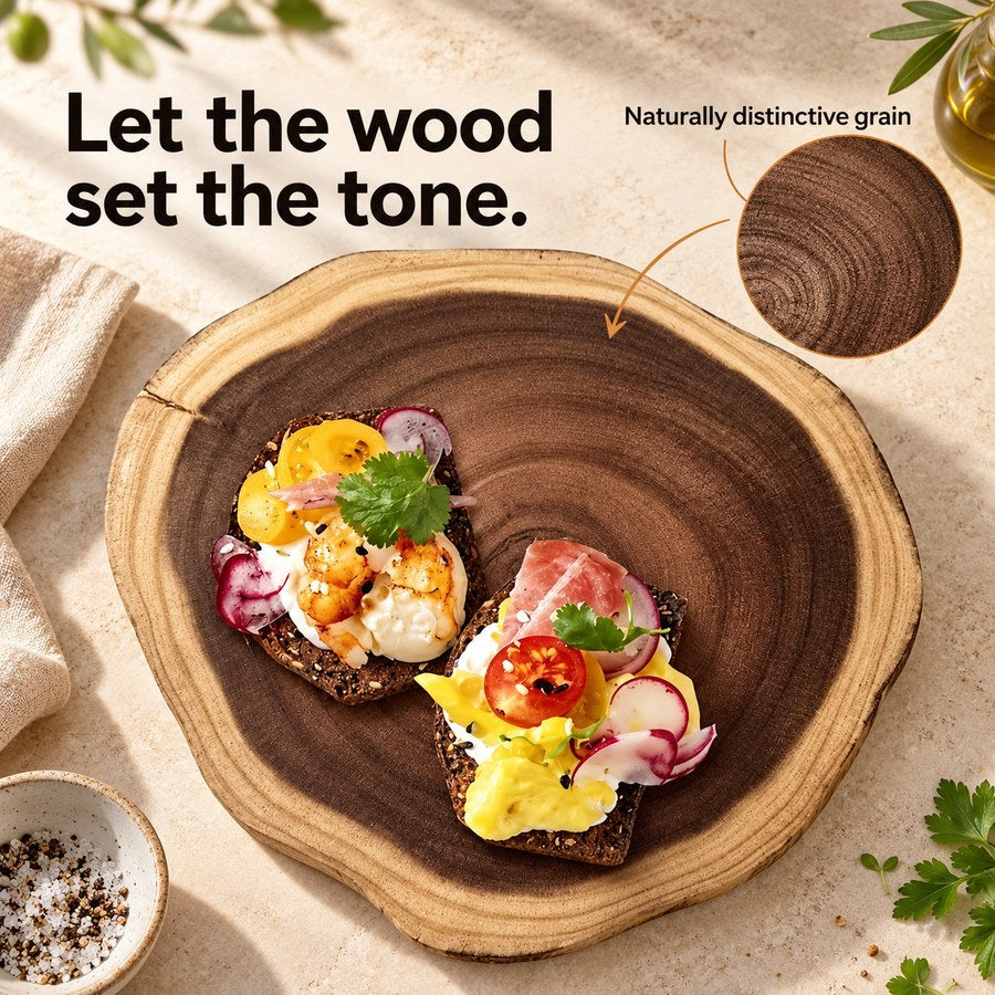 Let the wood set the tone. Naturally distinctive grain