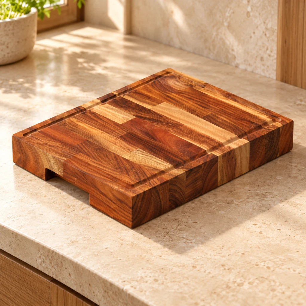 Solid Acacia Cutting Board with Juice Groove