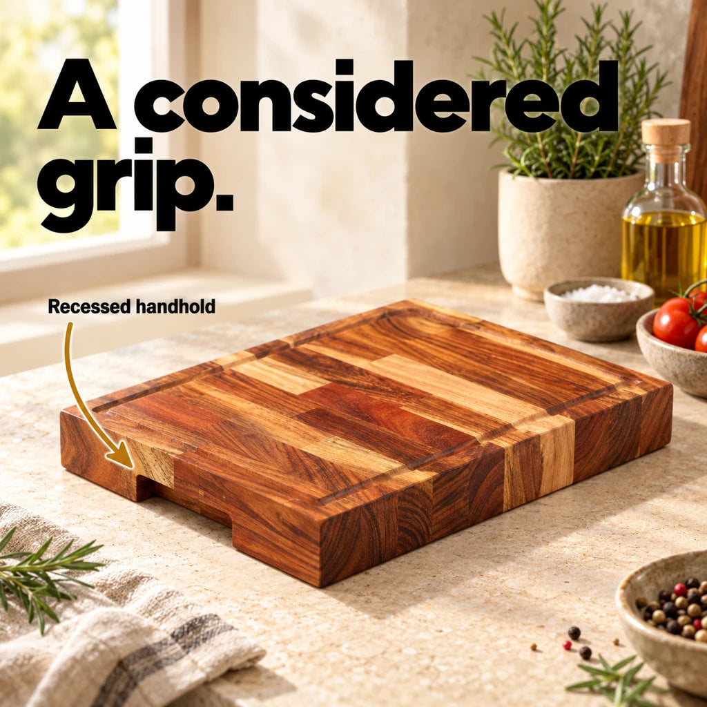 Solid Acacia Cutting Board with Juice Groove — view 3