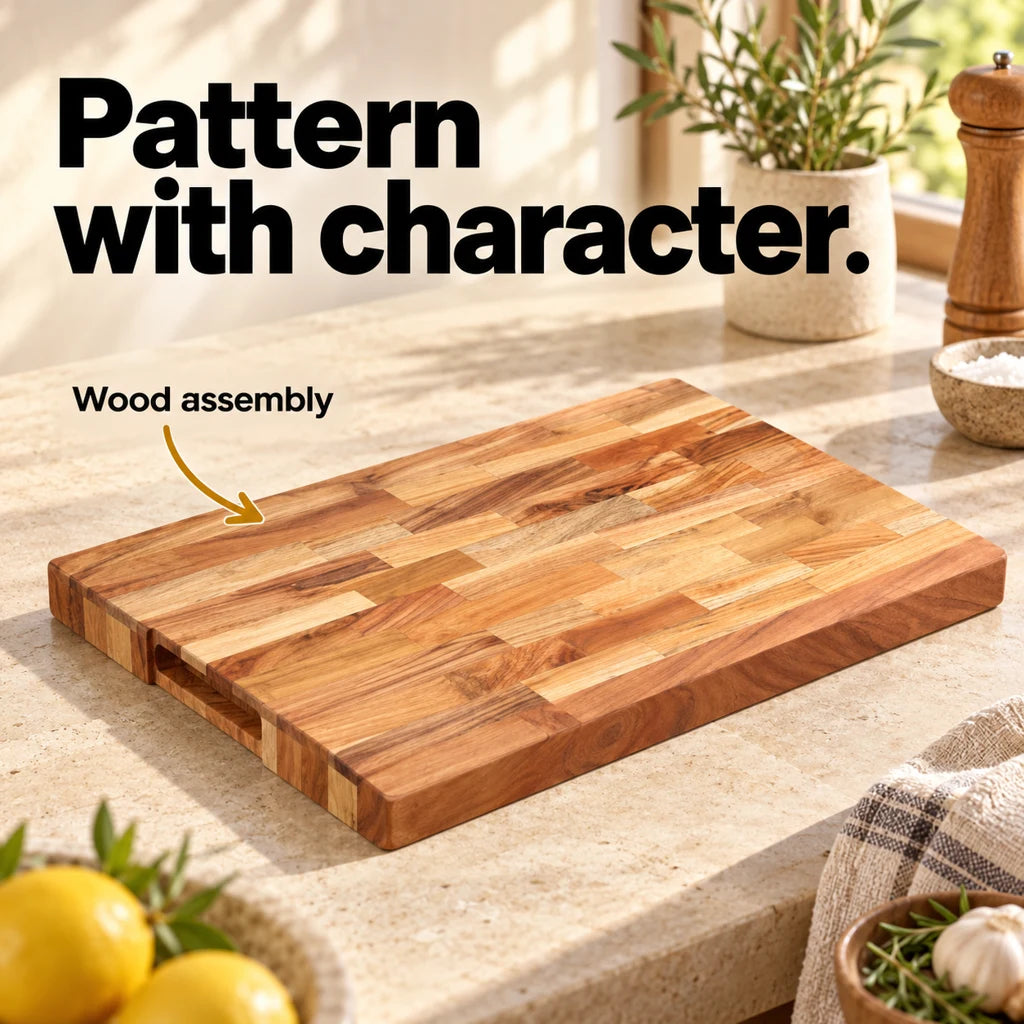Striped Solid Acacia Cutting Board — view 2