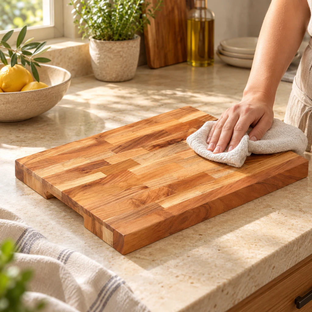 Striped Solid Acacia Cutting Board — view 4