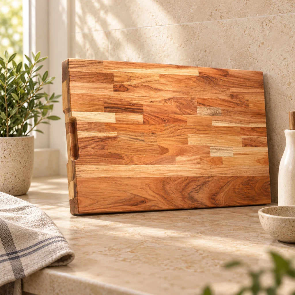 Striped Solid Acacia Cutting Board — view 6