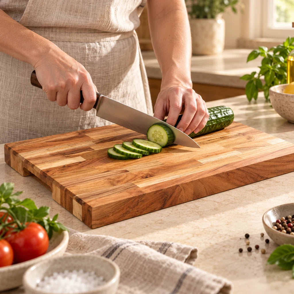 Striped Solid Acacia Cutting Board — view 7
