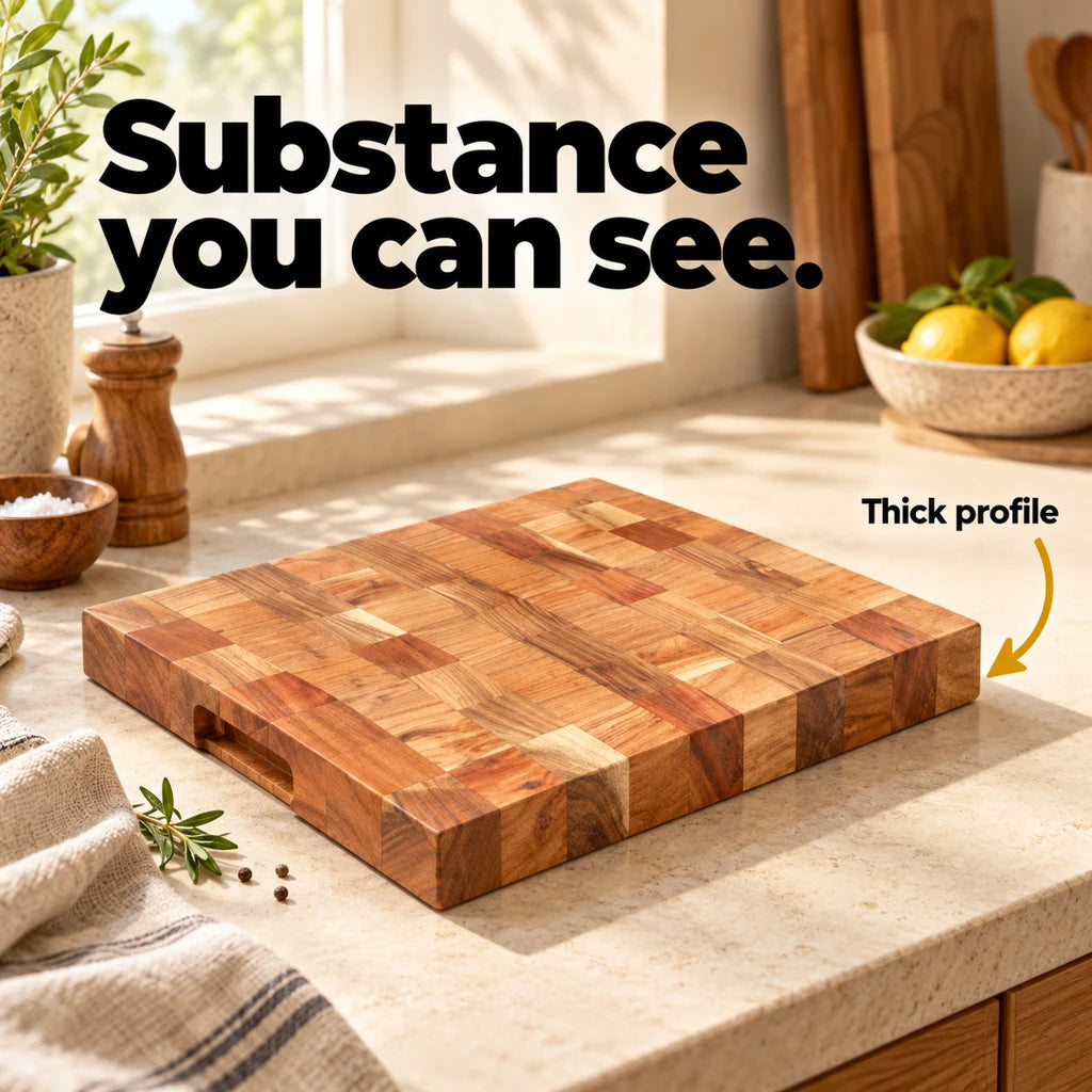 Solid Acacia Block Cutting Board — view 2