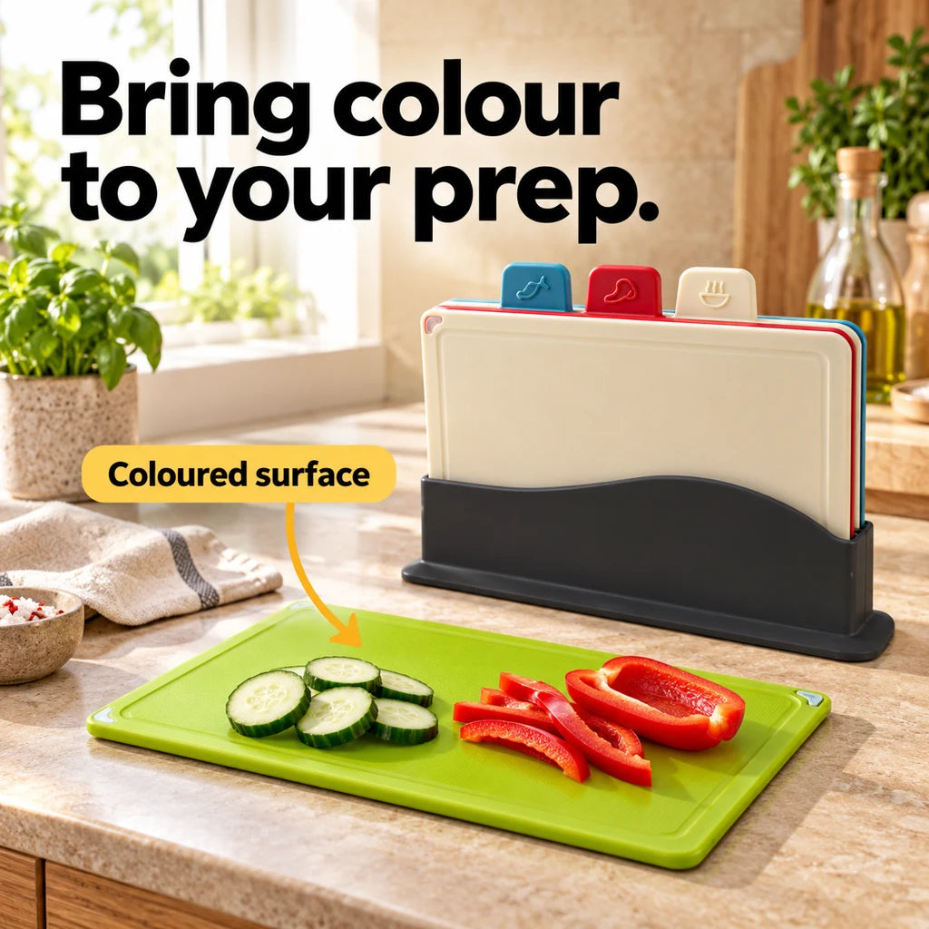 Cutting Boards with Storage Stand, Set of 4 — view 3