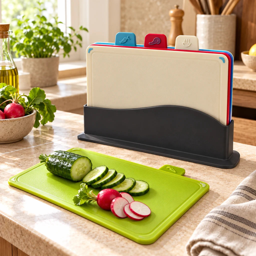 Cutting Boards with Storage Stand, Set of 4 — view 7