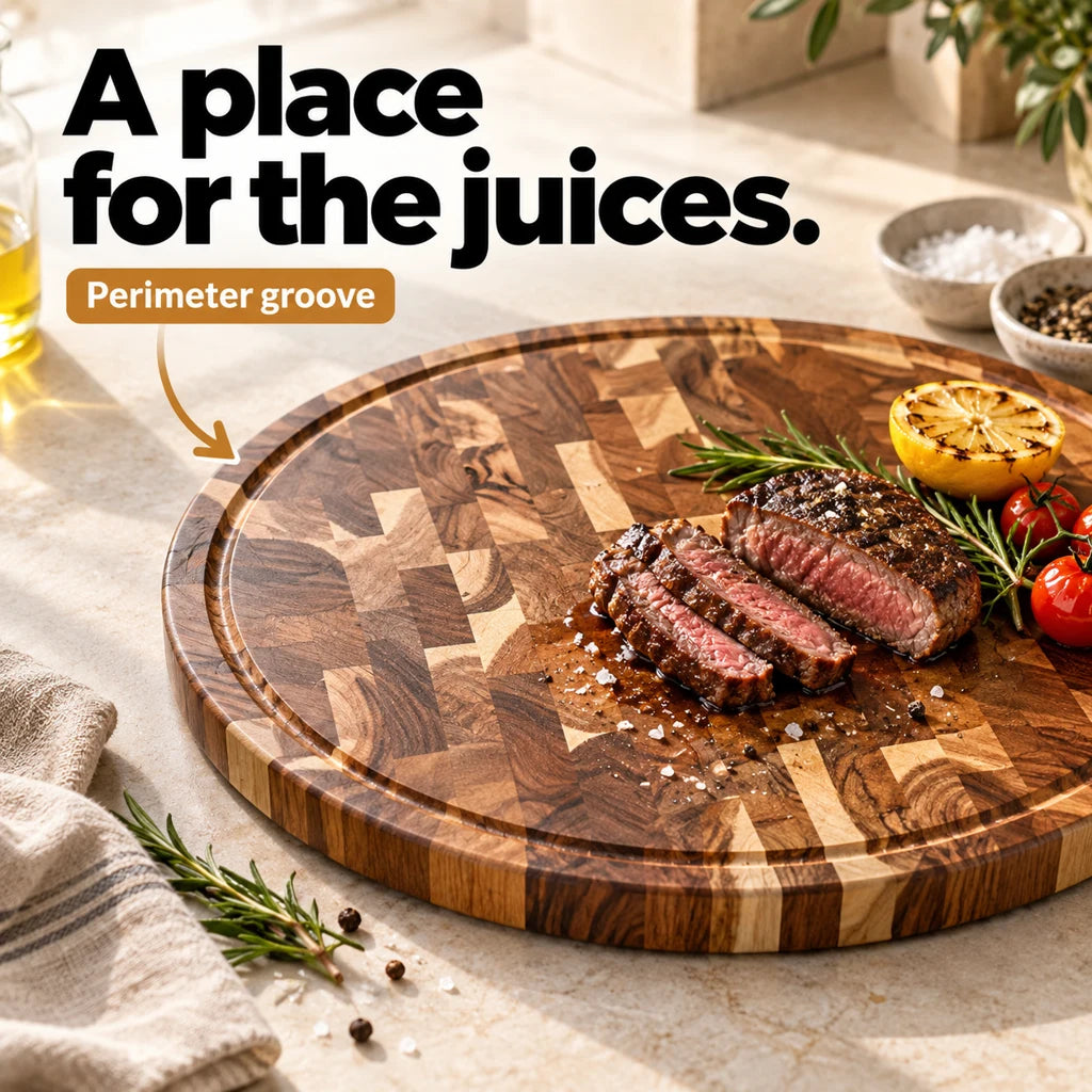 Xinzuo Round Acacia Cutting Board — view 2