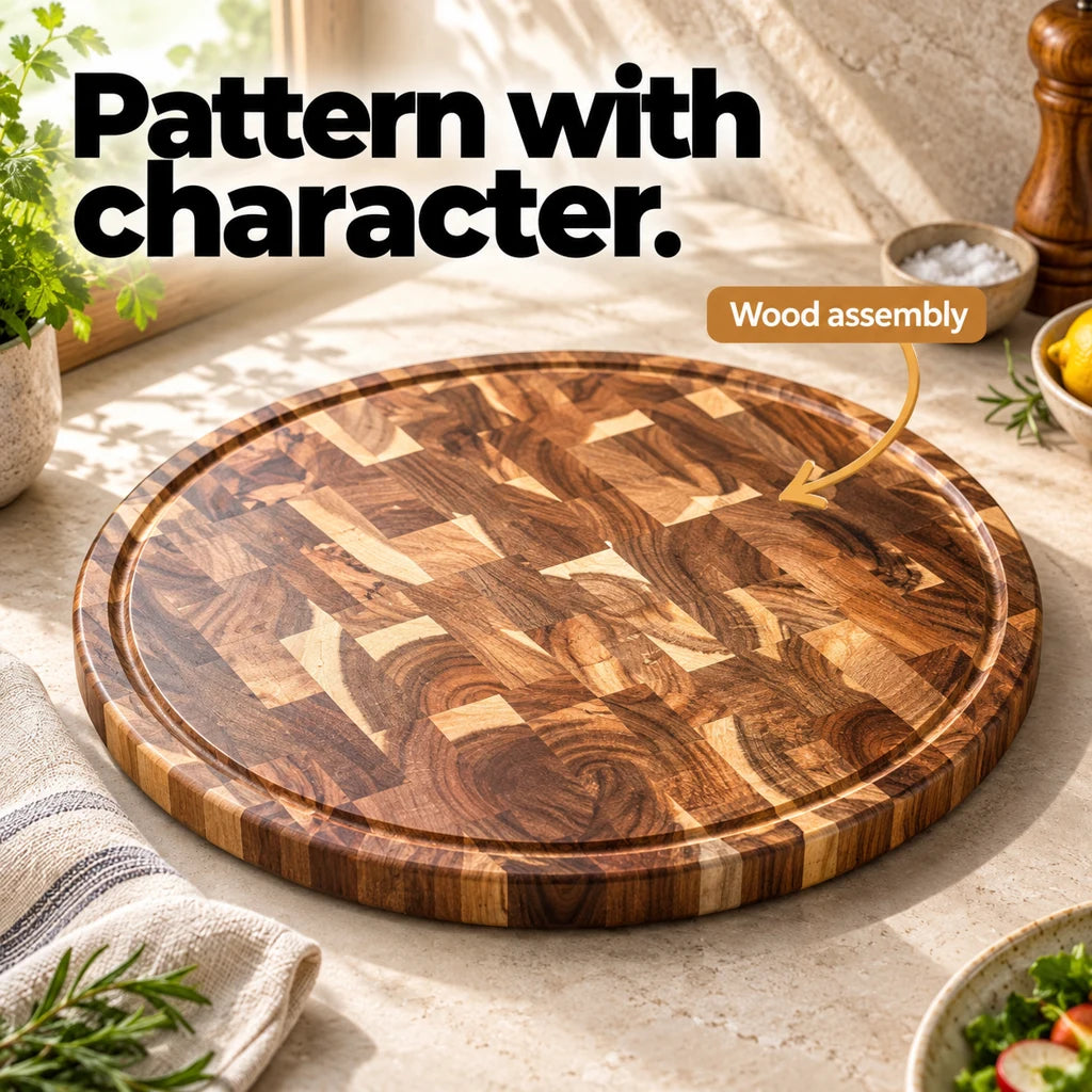 Xinzuo Round Acacia Cutting Board — view 3