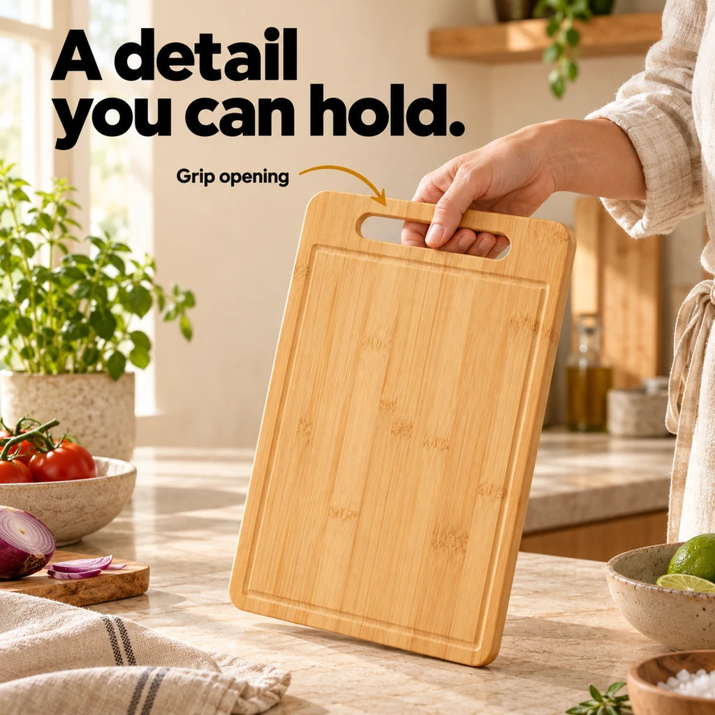 Thick Rectangular Bamboo Cutting Board — view 3
