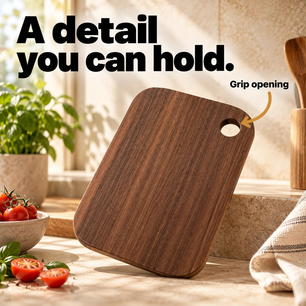 Portable Wooden Cutting Board with Hanging Holes — view 2
