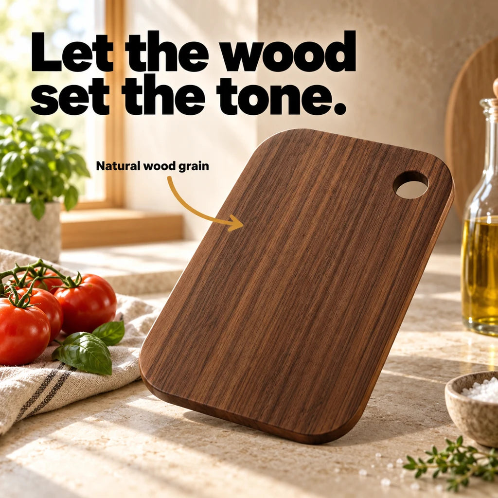 Portable Wooden Cutting Board with Hanging Holes — view 3