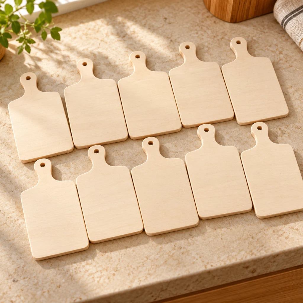 Small Unfinished Wooden Boards, Set of 10