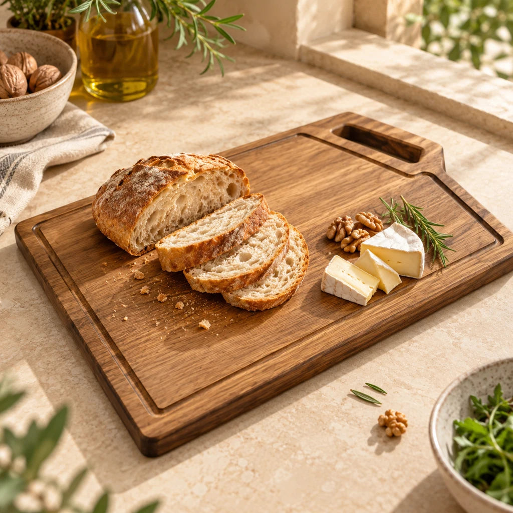 Acacia Cutting Board with Juice Groove and Handle — view 5