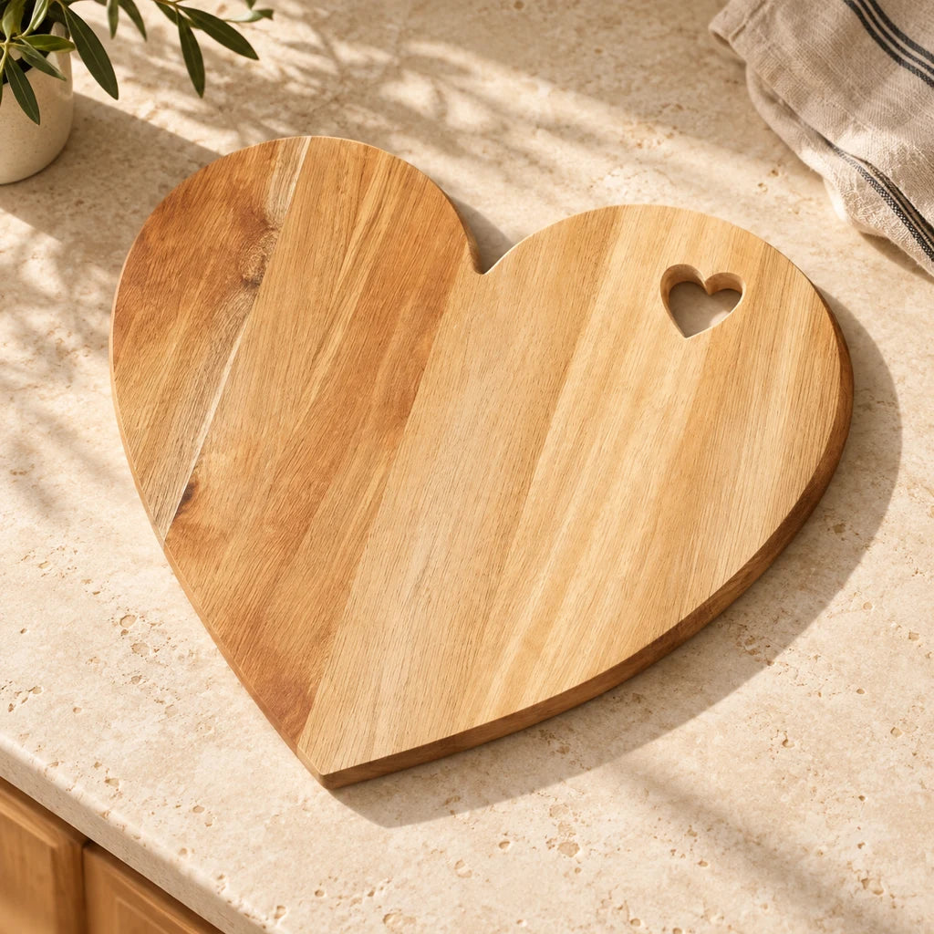 Heart-Shaped Wooden Cutting Board