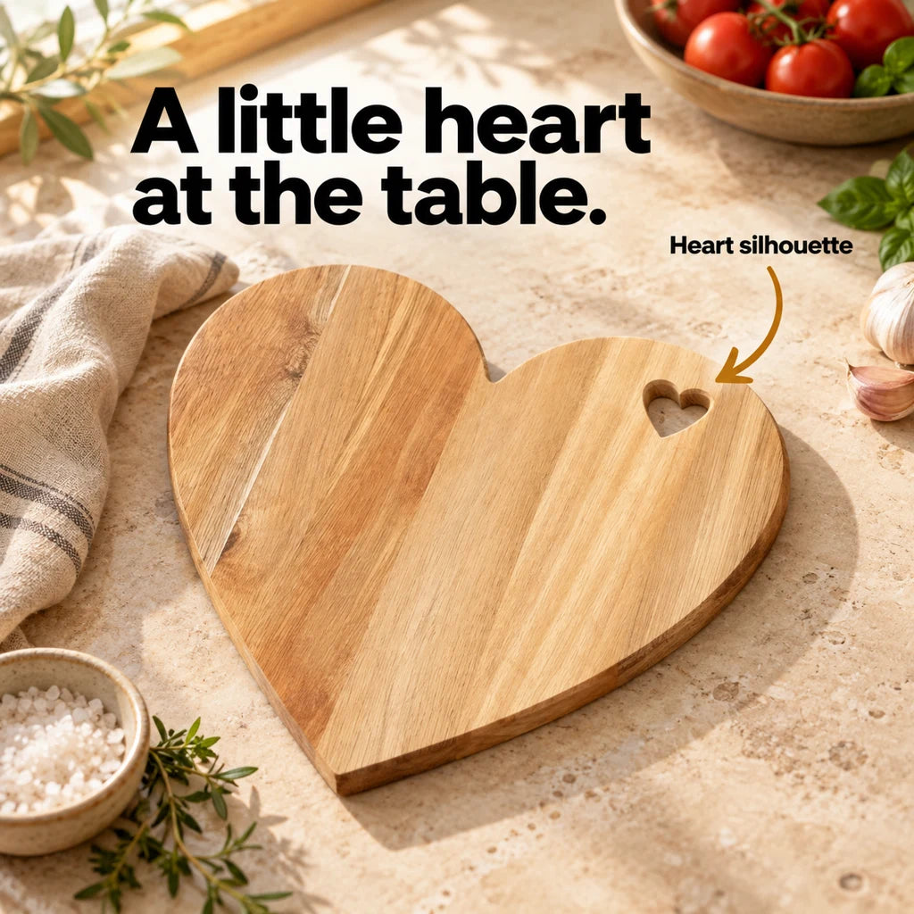 Heart-Shaped Wooden Cutting Board — view 2