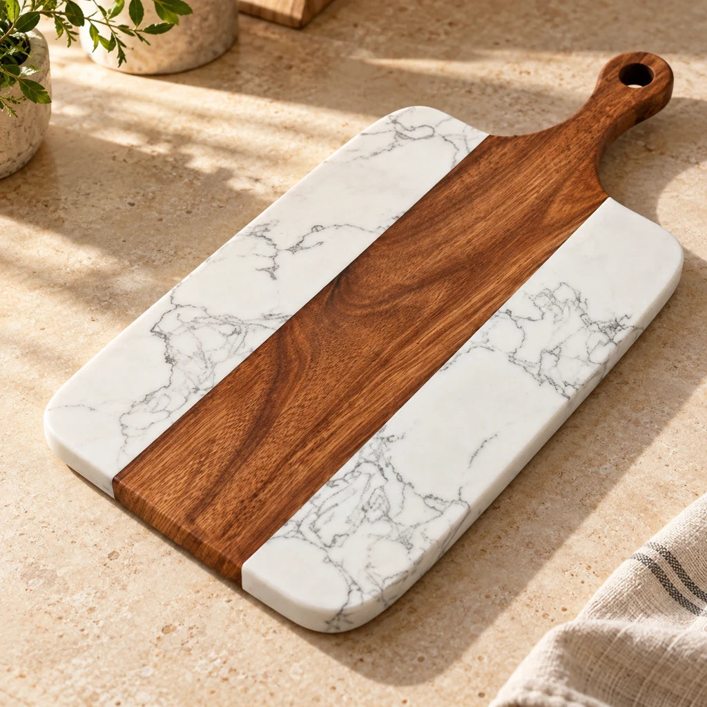Wood and Marble Cutting Board