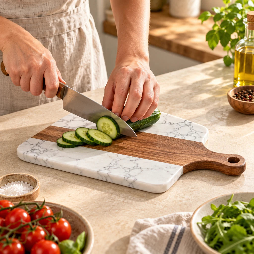 Wood and Marble Cutting Board — view 6