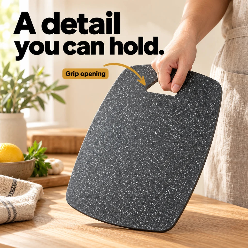 Marble-Look Reversible Plastic Cutting Board — view 2