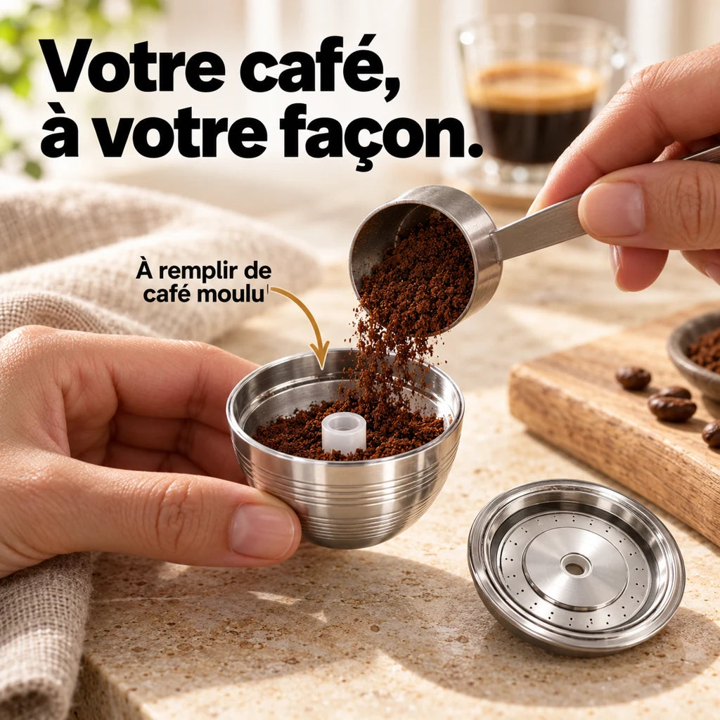 Capsule café acier inoxydable Vertuo — vue 2