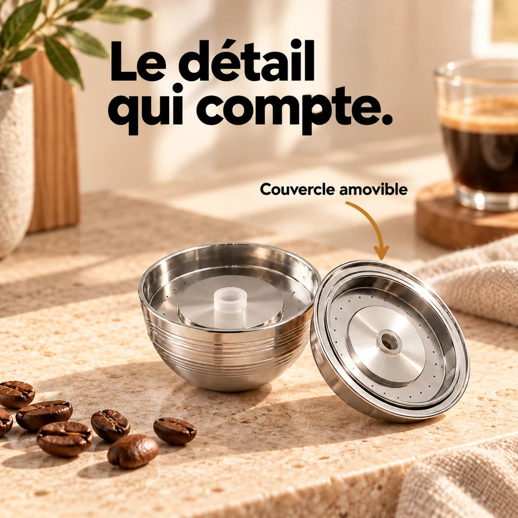 Capsule café acier inoxydable Vertuo — vue 3