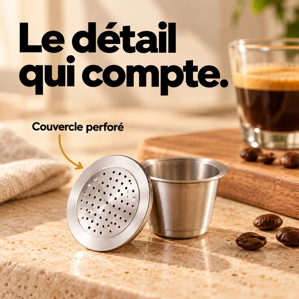 Capsules café réutilisables Nespresso acier inoxydable filtre — vue 3