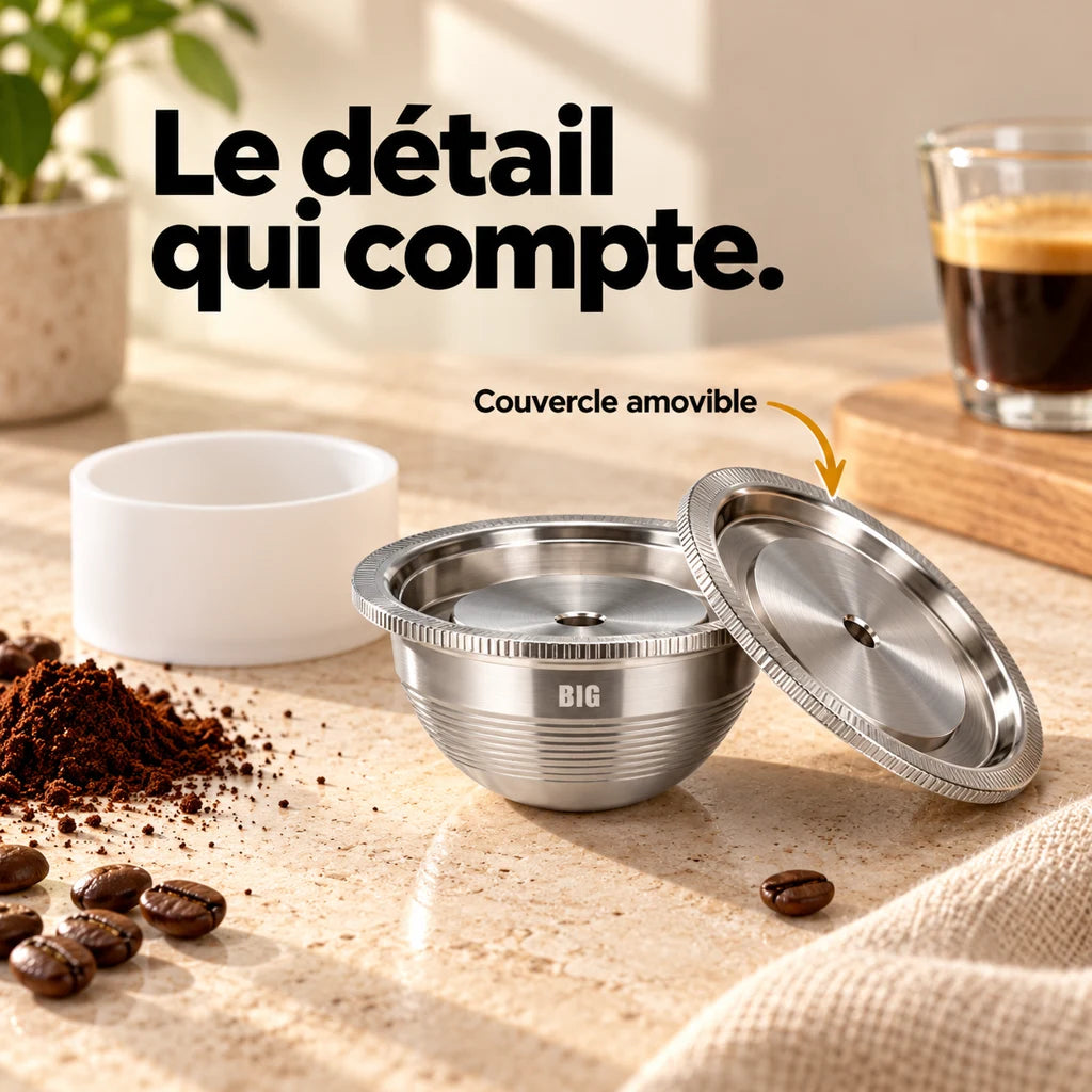 Capsules réutilisables acier inoxydable machine café expresso — vue 3