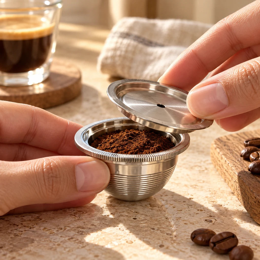 Reusable Stainless Steel Pods for Espresso Coffee Machine — view 2