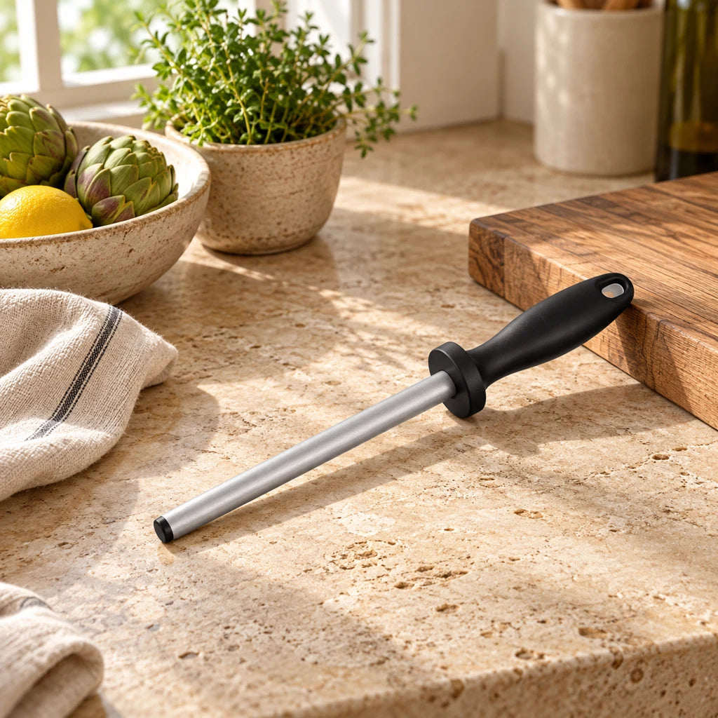 Double-Sided Diamond Sharpening Rod – 10/12 Inches – Steel and Ergonomic Handle — view 4