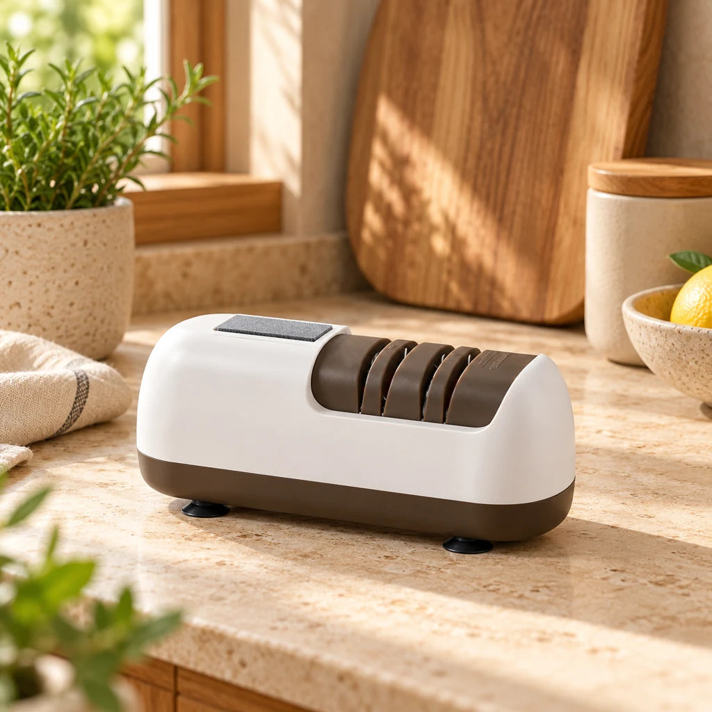 Electric knife sharpener 4 stages