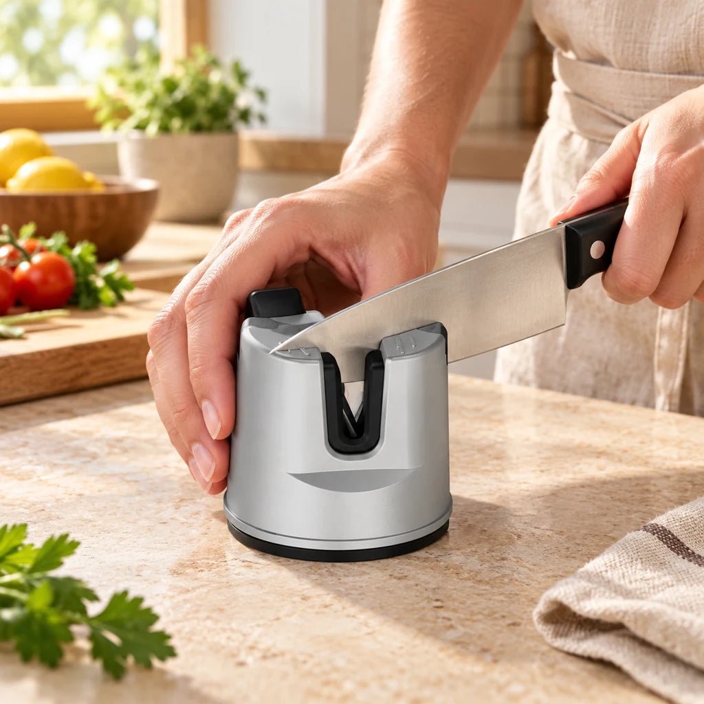 Kitchen knife sharpener with suction cup — view 2