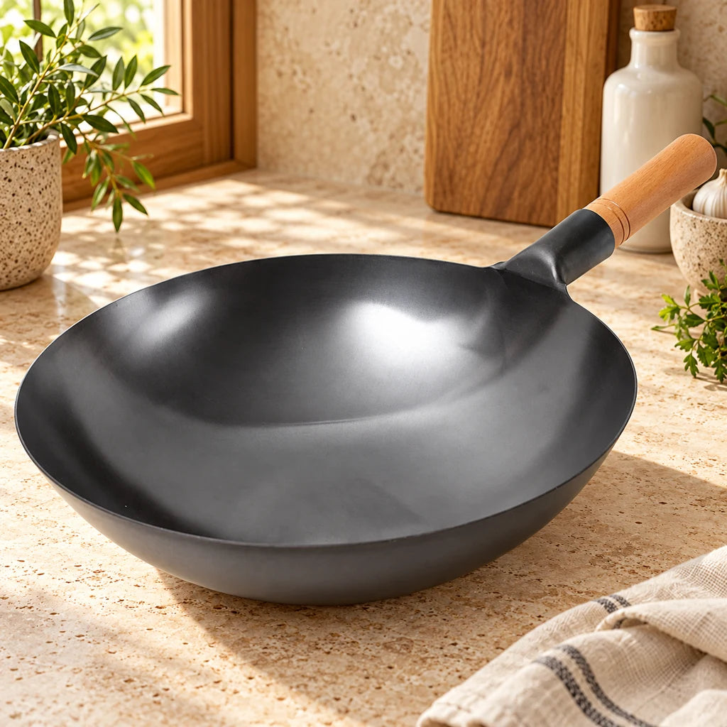 Compact, fast stainless steel wok