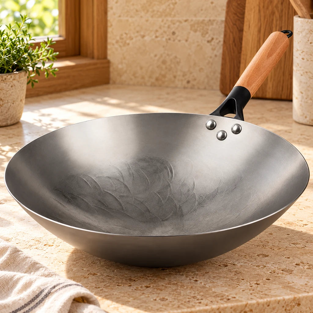 Traditional nonstick 32cm iron wok