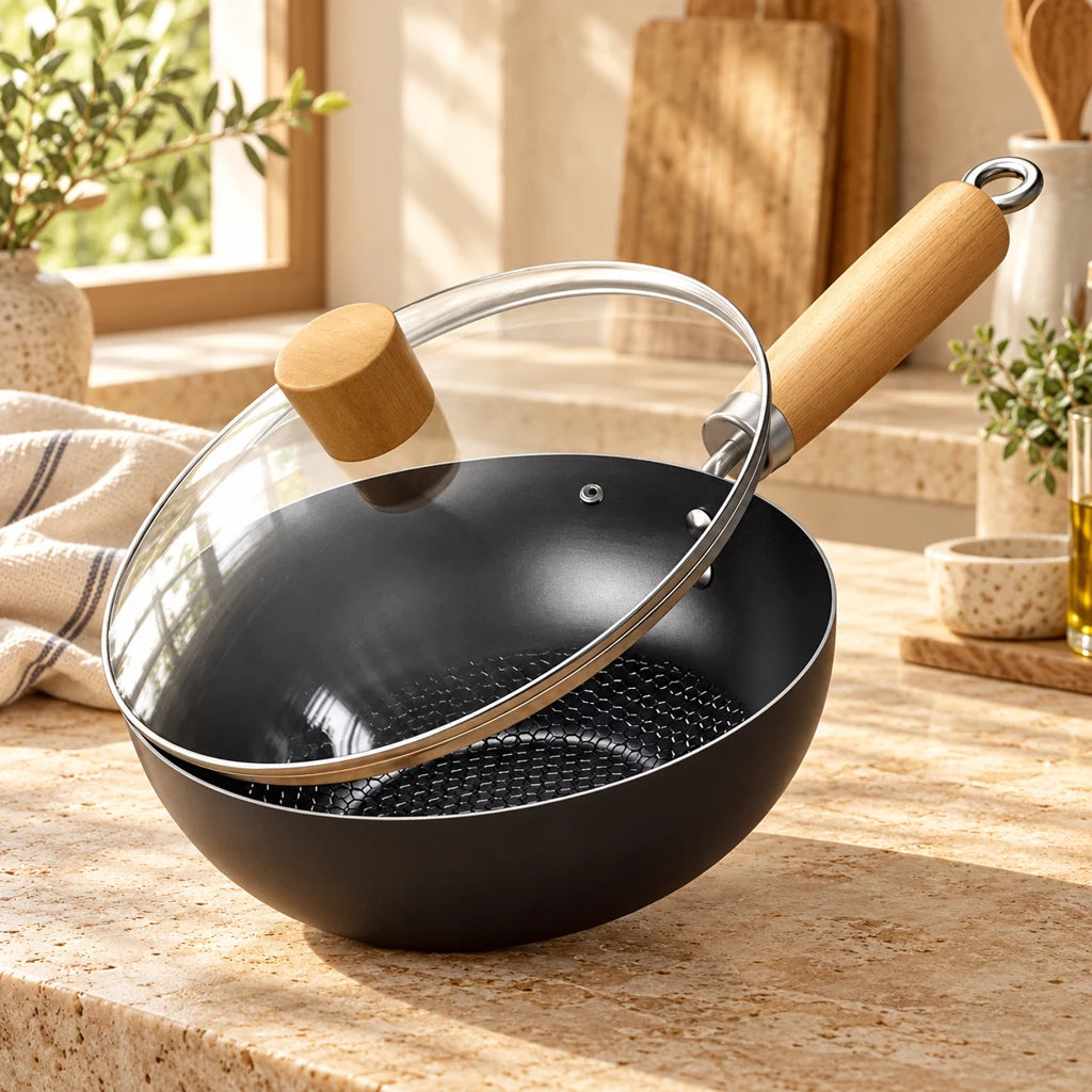 Nonstick cast iron wok