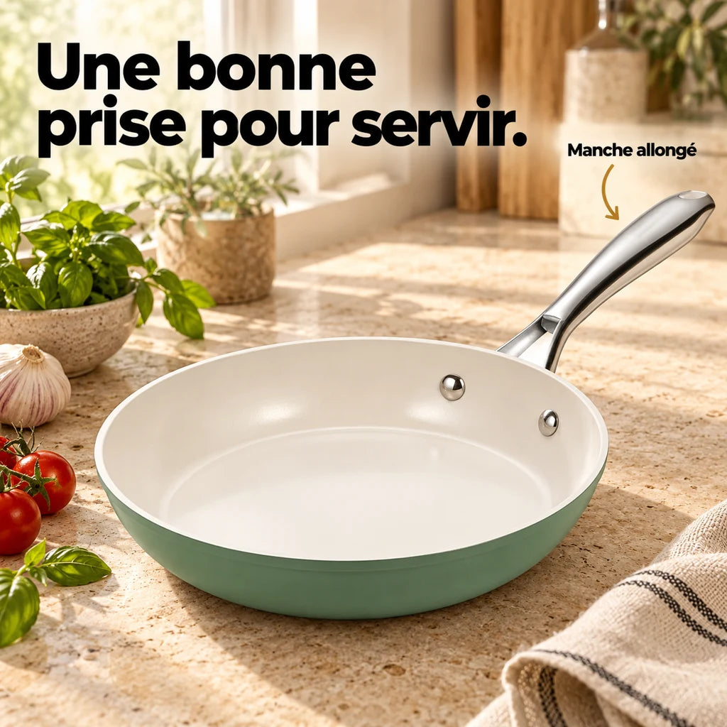 Poêle blanche inox — vue 2