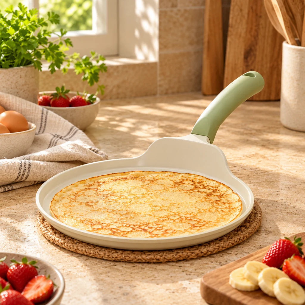 White aluminum frying pan — view 2