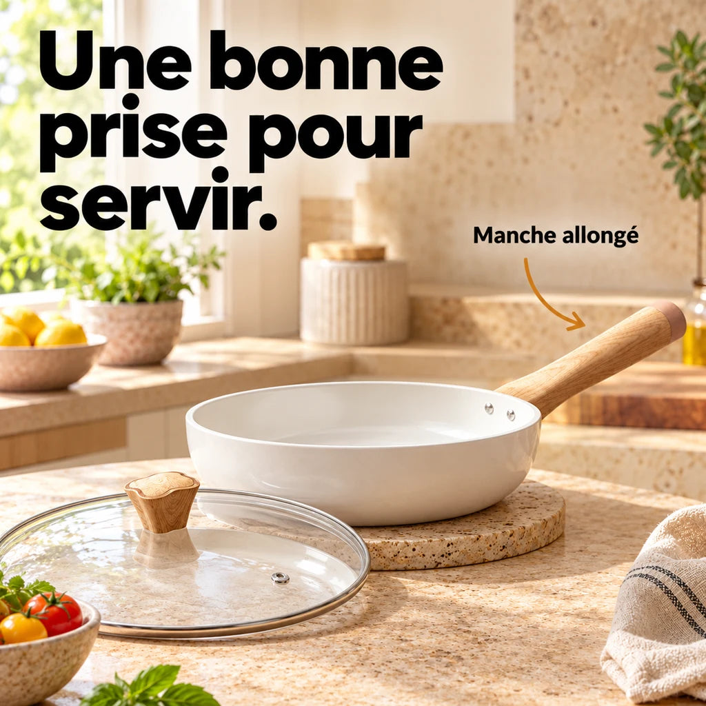 Poêle blanche en aluminium légère — vue 2