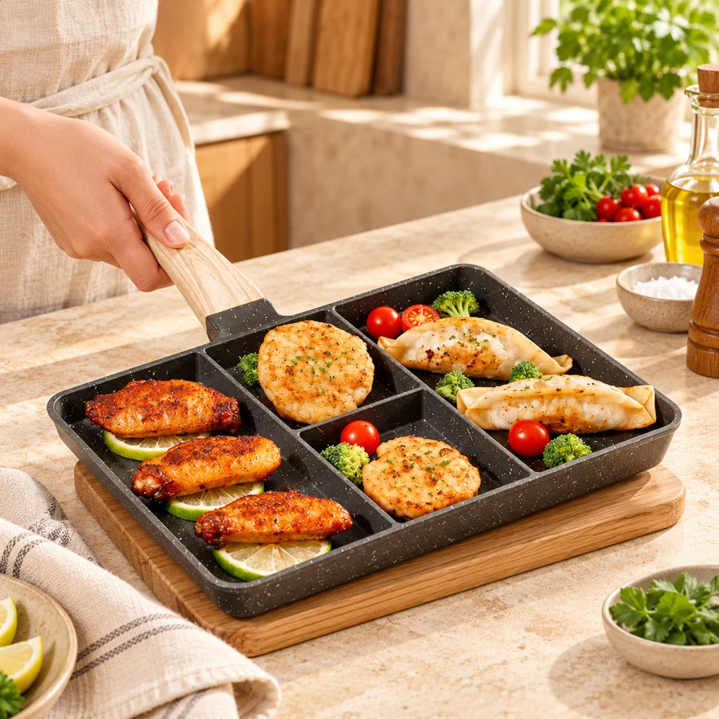 Multi-compartment nonstick frying pan — view 2