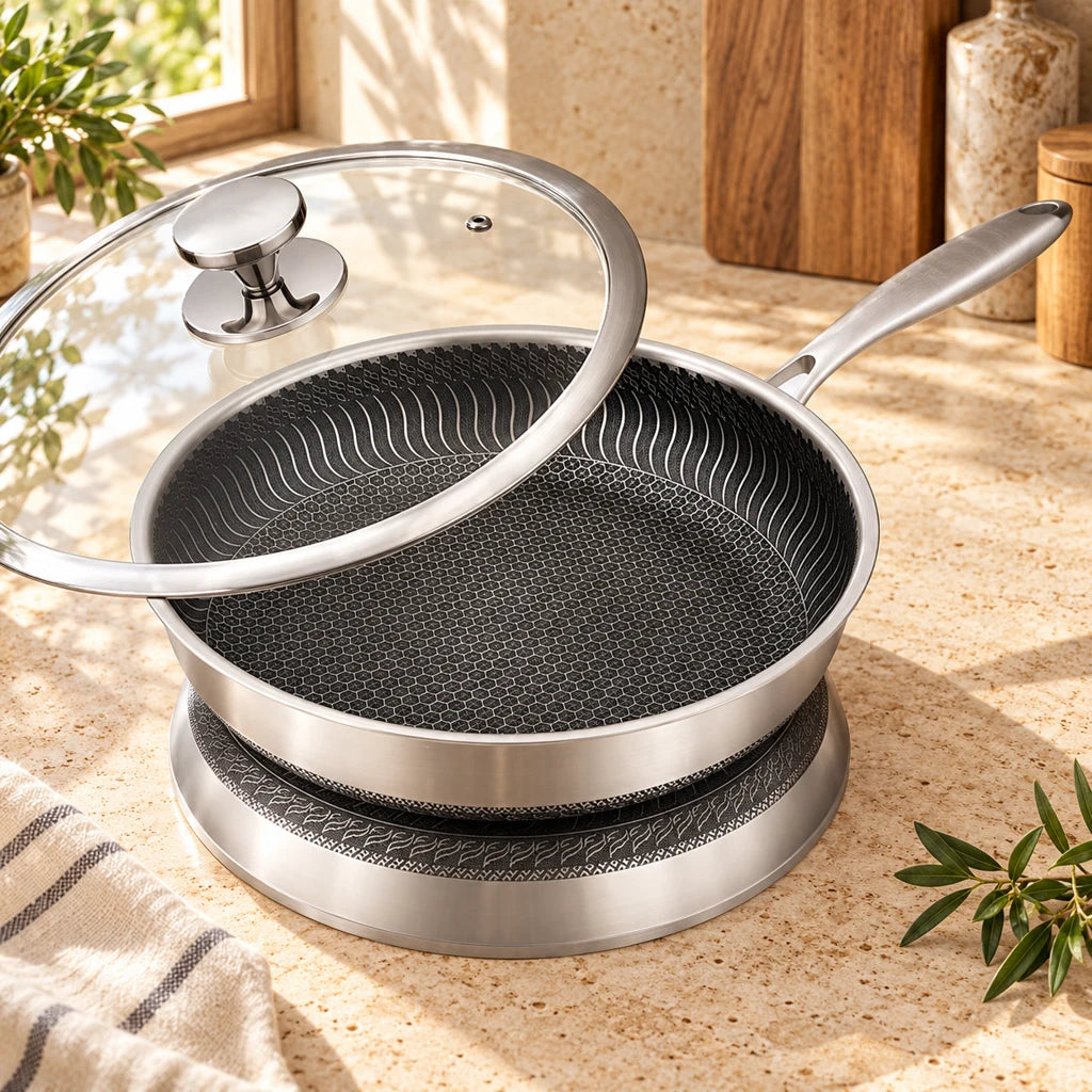 28 cm stainless steel frying pan