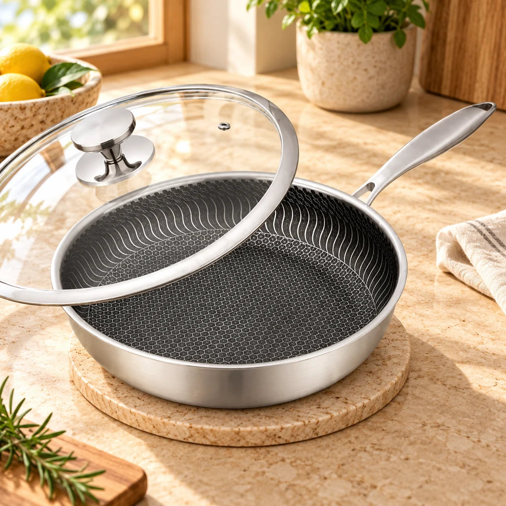 28 cm stainless steel frying pan — view 3