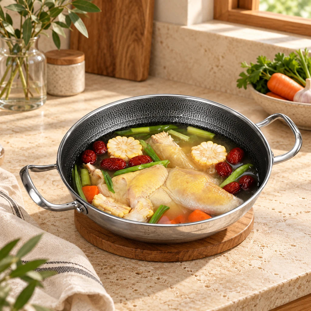 304 Stainless Steel Frying Pan - 32 cm