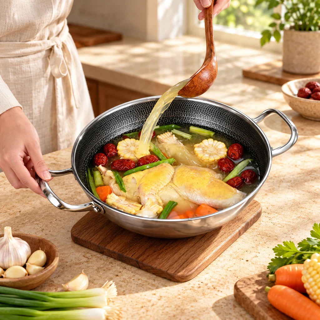 304 Stainless Steel Frying Pan - 32 cm — view 2