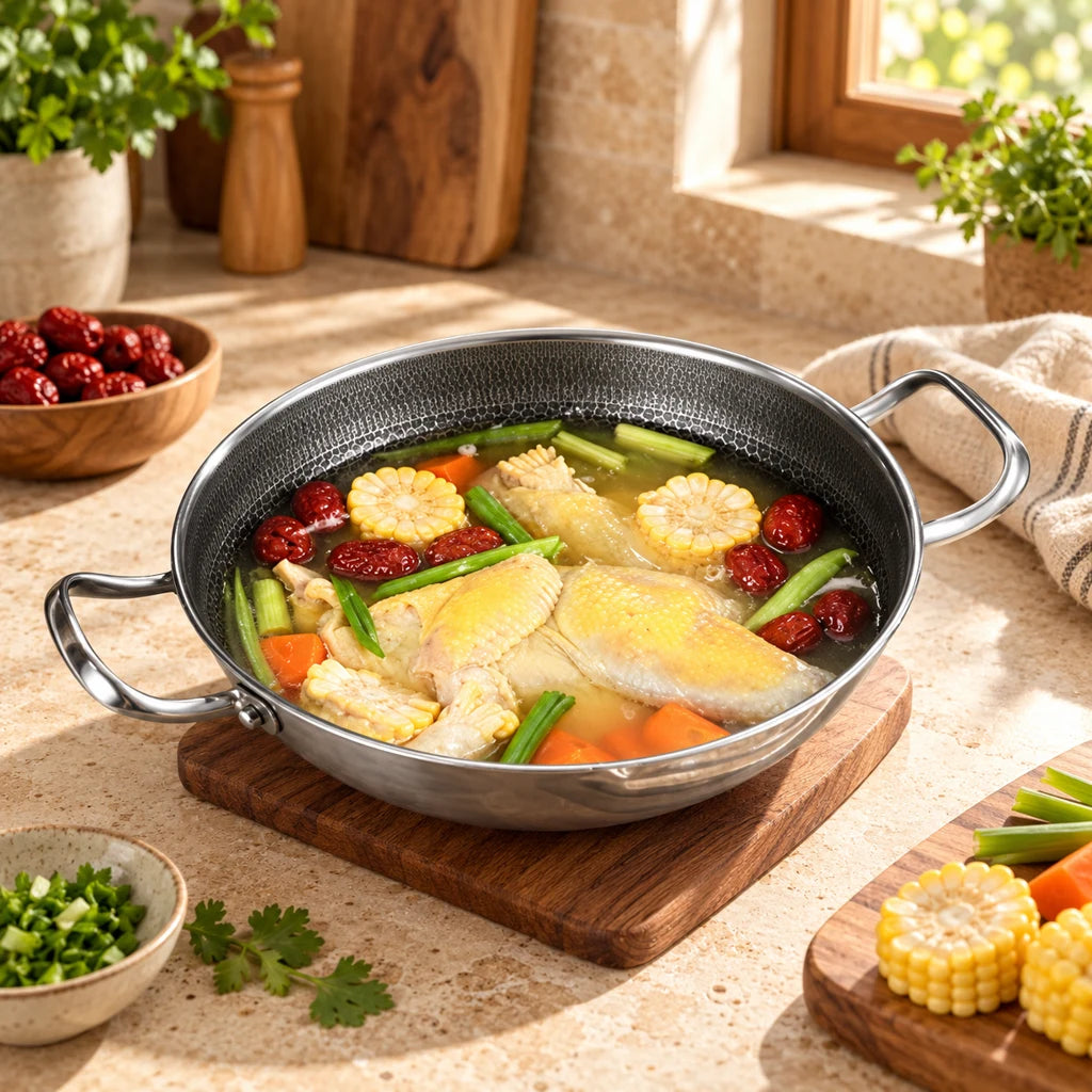 304 Stainless Steel Frying Pan - 32 cm — view 3