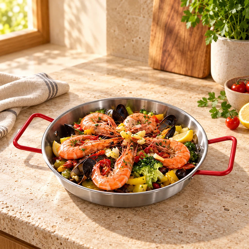 Induction Stainless Steel Paella Pan