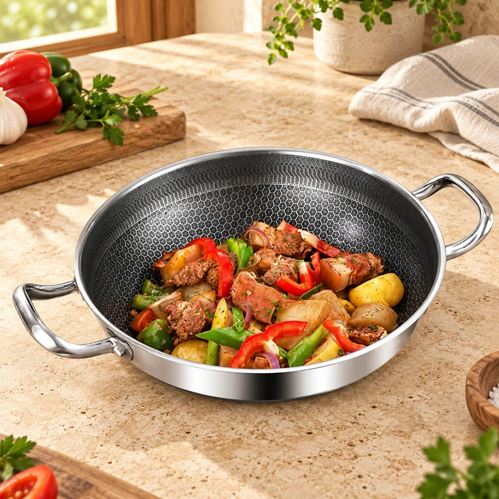 304 stainless steel frying pan - 30 cm