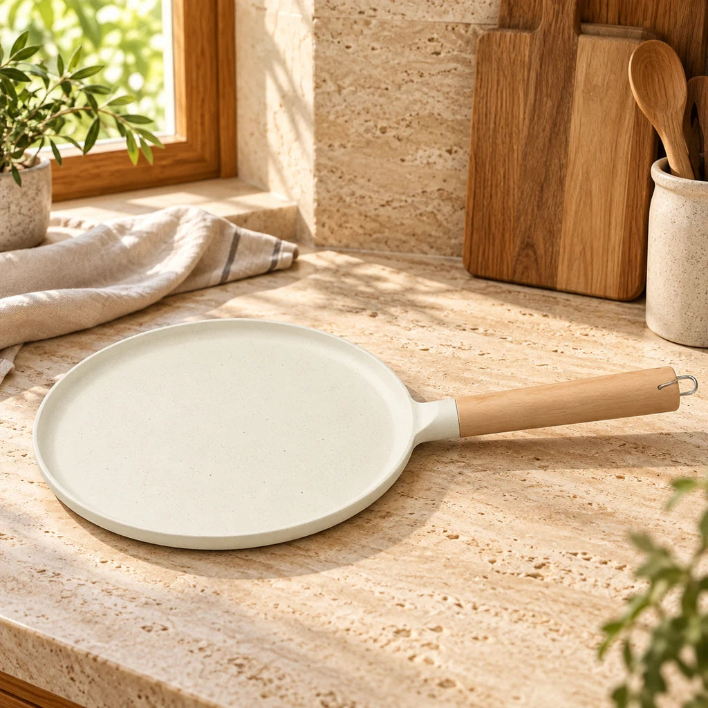 Ergonomic Cast Iron Crepe Pan