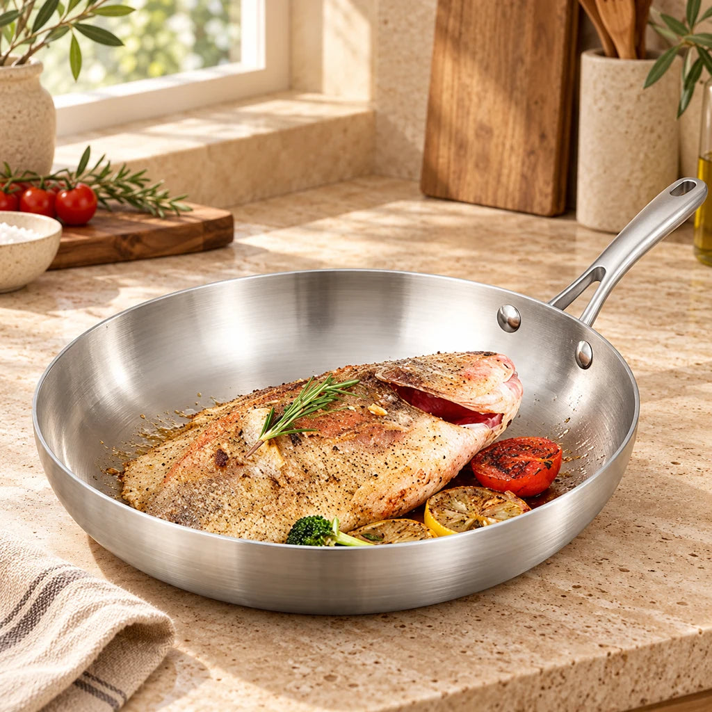 304 Stainless Steel Frying Pan for all cooktops