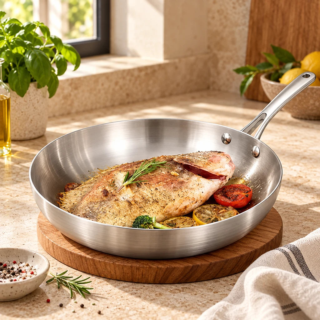 304 Stainless Steel Frying Pan for all cooktops — view 3