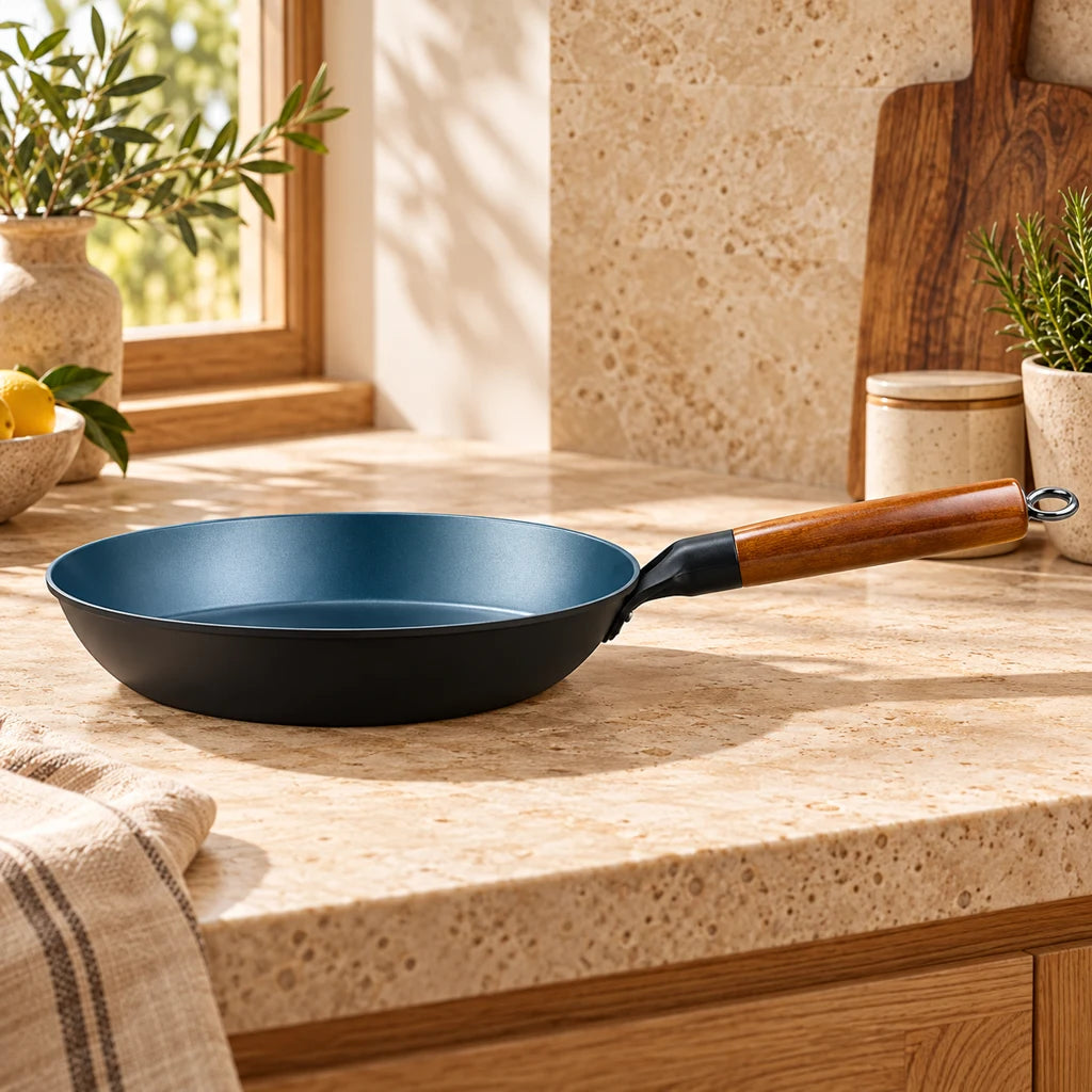 Cast iron wok frying pan