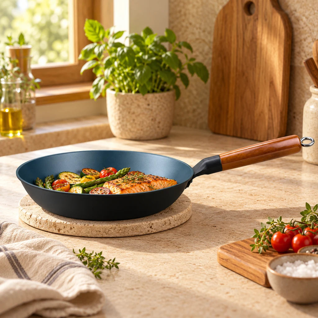 Cast iron wok frying pan — view 2